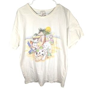 Vintage Katz One Size (M-L) Dalmation Beach Dog Funny AOP Nature Graphic Shirt